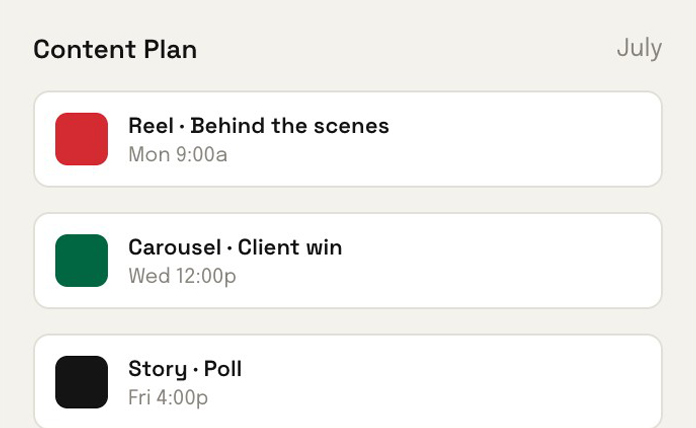 Content calendar planner mockup
