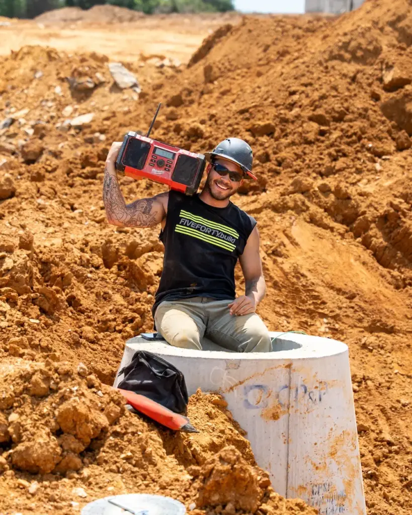 Five Forty Build crew working on a construction job site